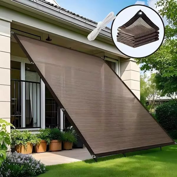 Outdoor Shade Canvas - 90% Blackout, UV And Wind Resistant Heavy Duty HDPE Fabric, Black Rectangular Canopy For Patio, Gazebo, Patio, Lawn, Backyard Sunshade